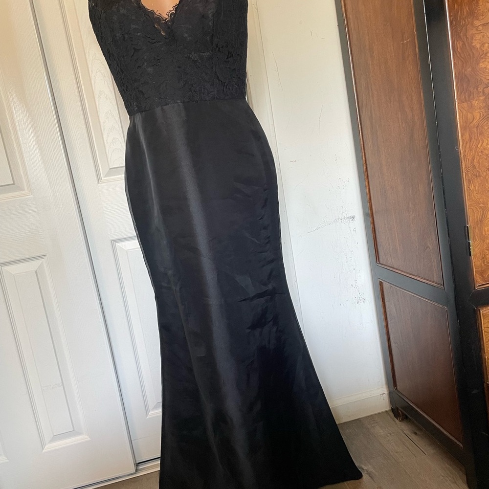 NOIR By Lazaro Black Lace Gown Dress